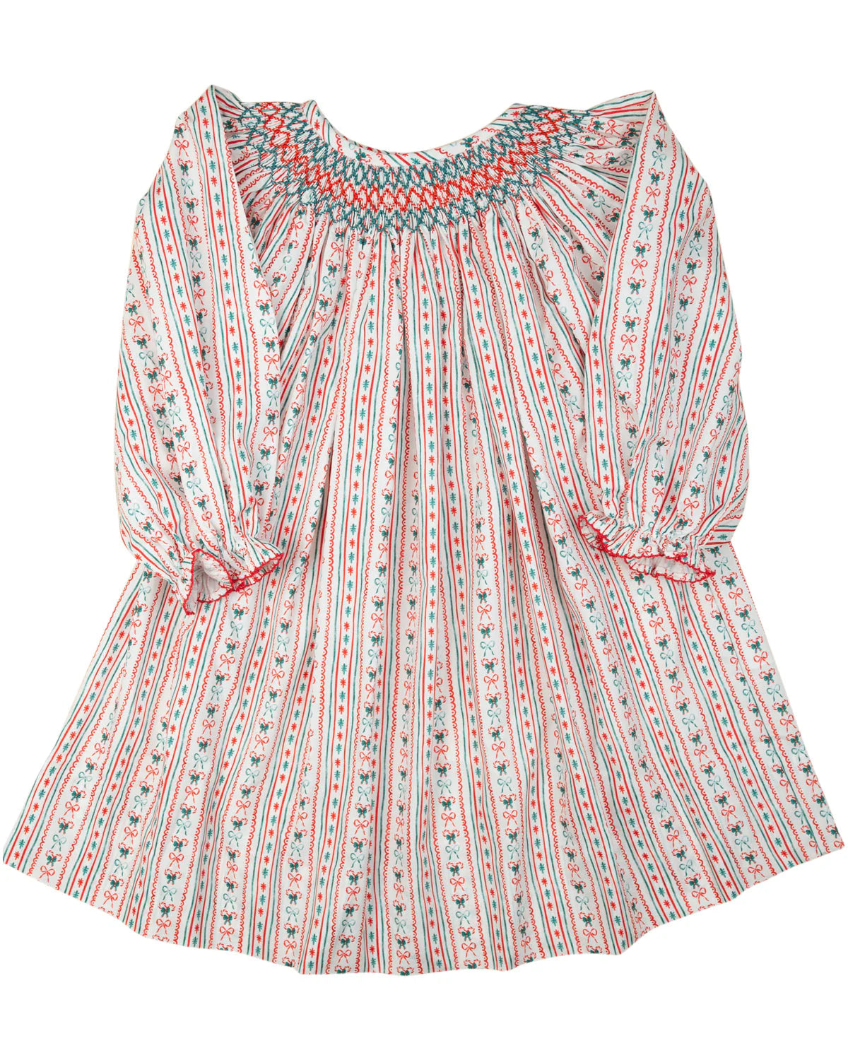 Vintage Candy Cane Smocked Dress