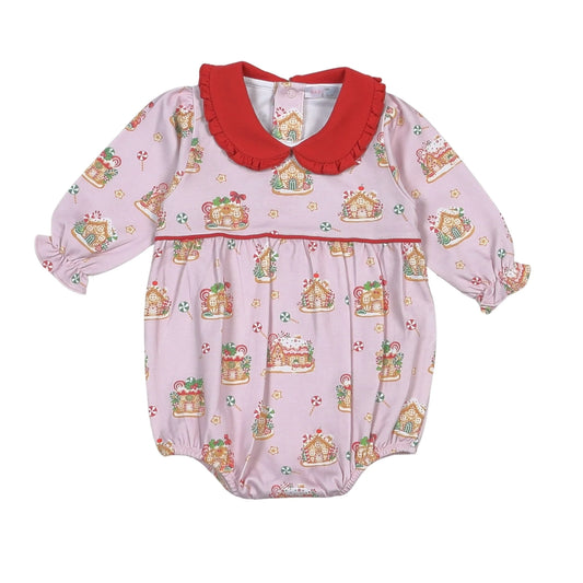 Gingerbread House Pima Ruffled Bubble