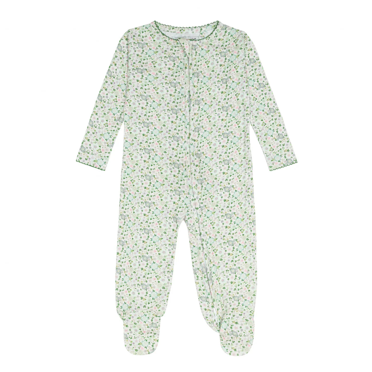 baby sea marsh floral pima footie