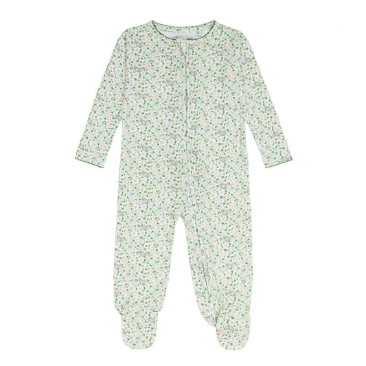 baby sea marsh floral pima footie