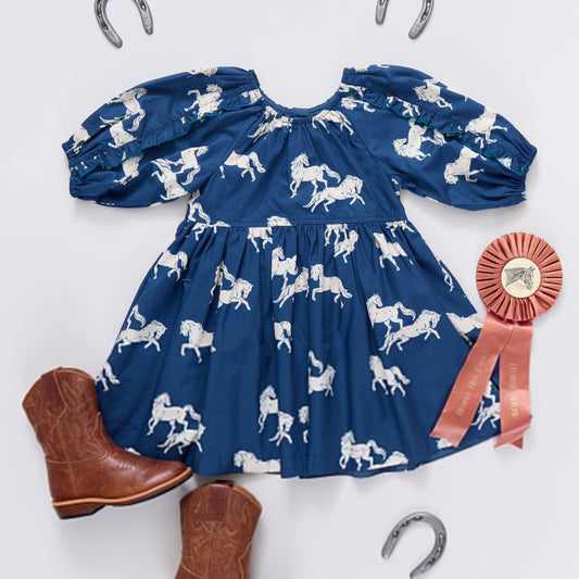 Girls Katya Dress- Wild Horses