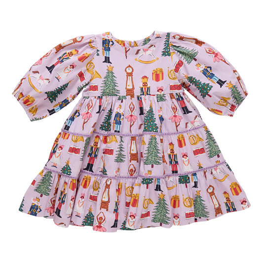 Girls Peachy Dress- Lavender Nutcracker