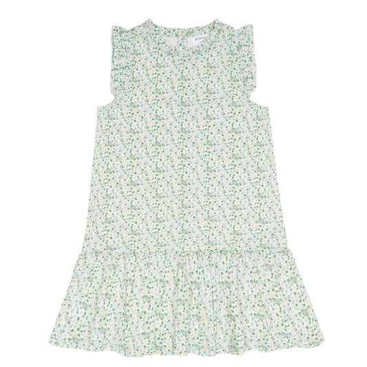 girls sea marsh floral drop waist dress