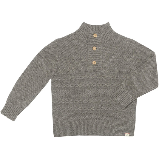 cable sweater- heathered grey