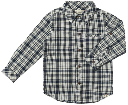 Atwood woven shirt- Navy/white plaid