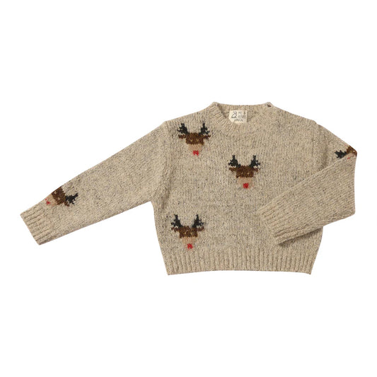 Rudy sweater-Beige reindeer