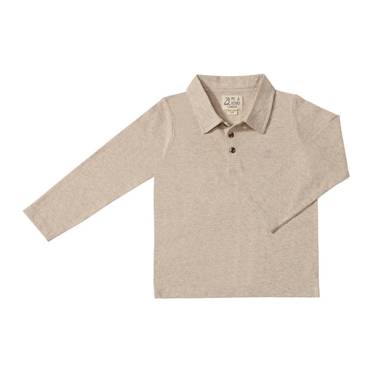 spencer polo- Heathered beige