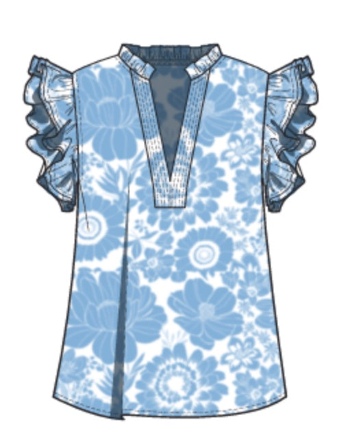 Delilah Game Day Top- Carolina Blue