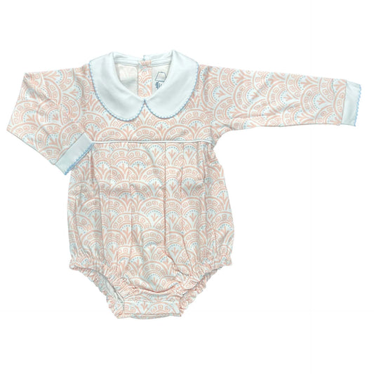 Unisex LS Bubble- Pink Scallop