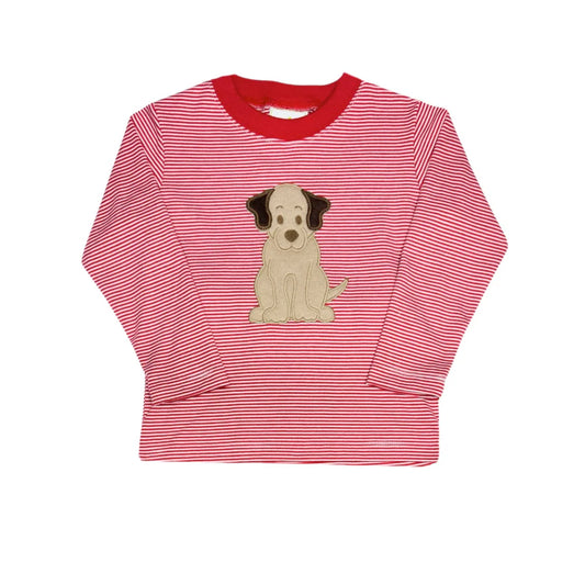 Labrador Harry Play Tee- Red Bitty Knit