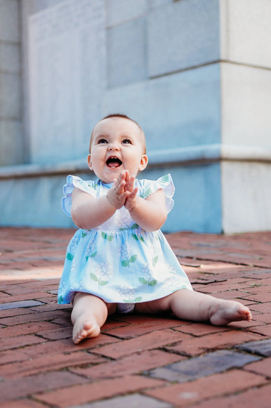 Hydrangea pima baby girl dress - Maddie & Connor