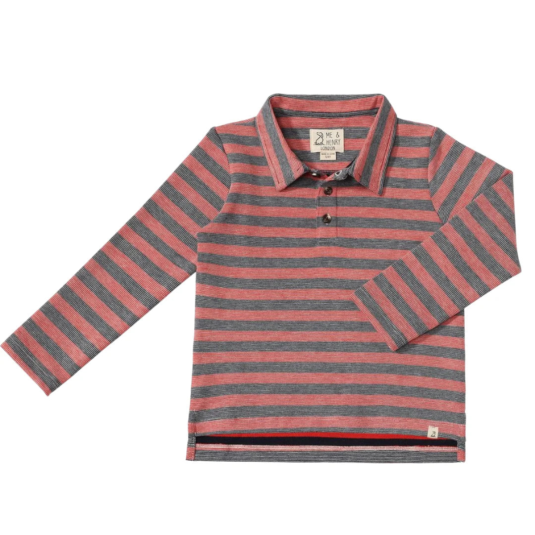 Midway polo- Red/black stripe