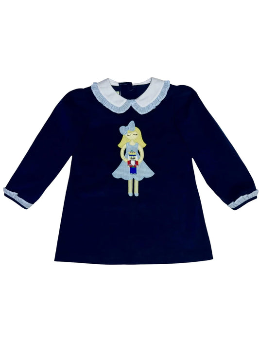 Nutcracker Louisa Dress- Navy Blue Corduroy
