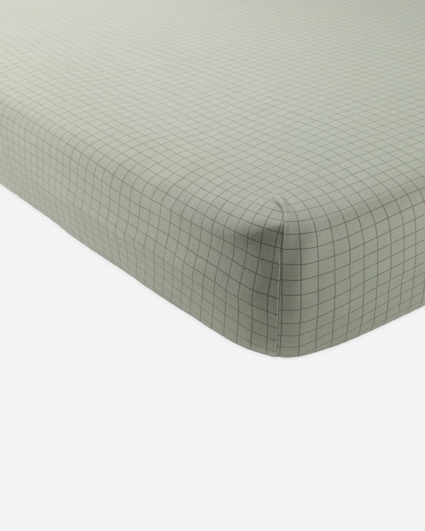 Bamboo Crib Sheet- Sage Grid- Quincy Mae