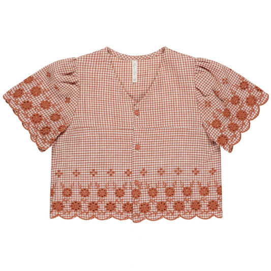 Cleo Top in Poppy Gingham by Rylee + Cru