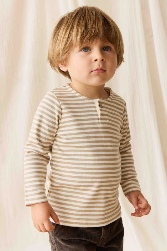 Pima Cotton Shae Top - Slim Stripe Brioche/Cloud