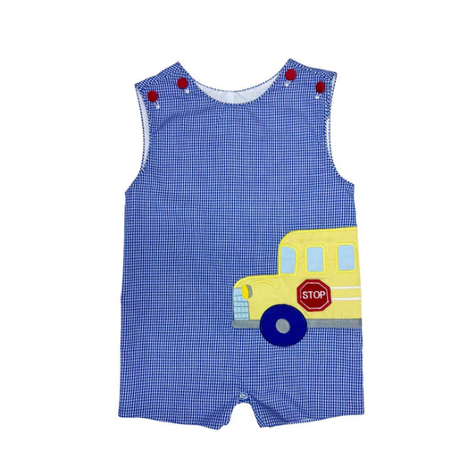 School Bus Ashton Shortall- Royal Blue Mini Gingham