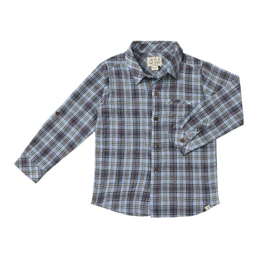 Atwood woven shirt- Navy/sky multi plaid