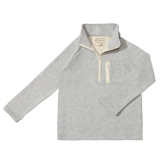picket zip up top hooded tops- heathered grey