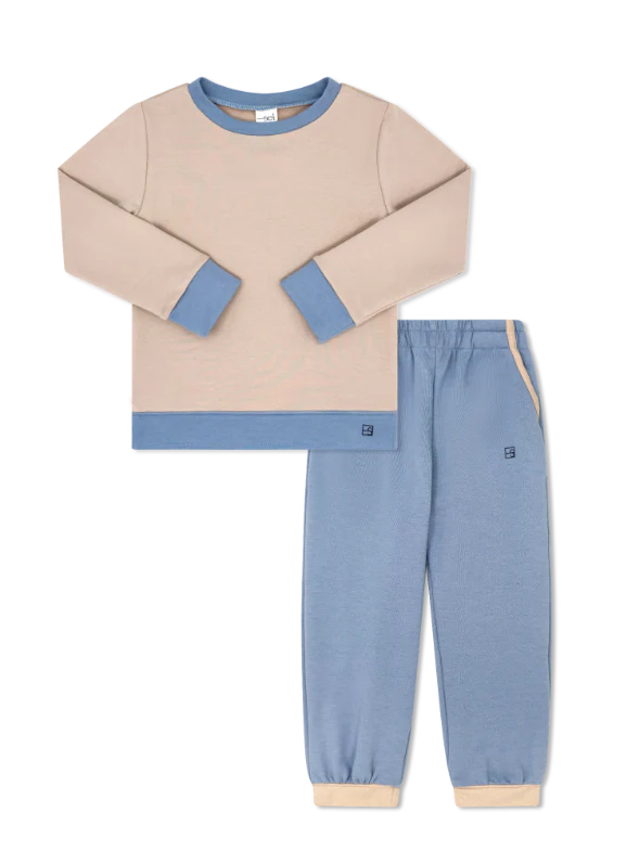 River Jogger Set - Cookie Khaki, Lake Blue - Lullaby Set