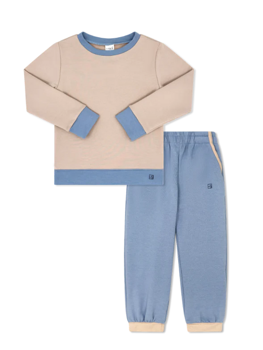River Jogger Set - Cookie Khaki, Lake Blue - Lullaby Set