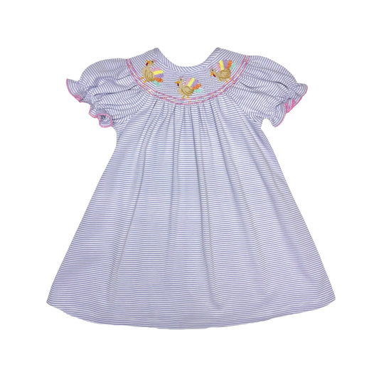 Turkey Billie Bishop Dress- Lavender Bitty Stripe Knit