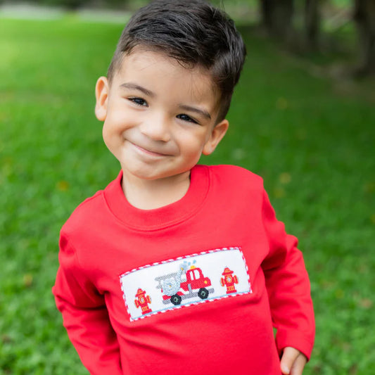 Firetruck Harry's Play Tee LS- Red Knit