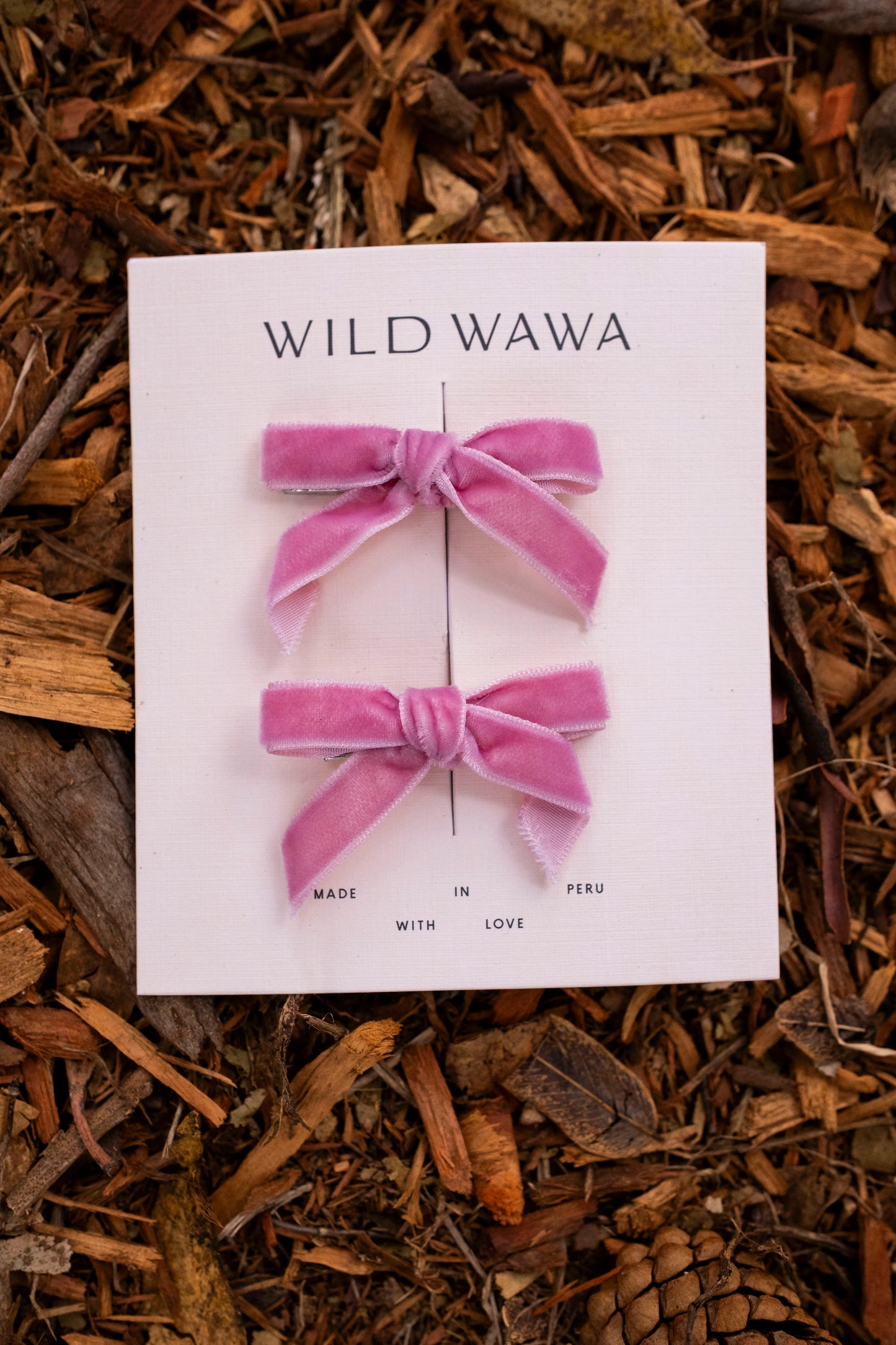 velvet bow clip set- vintage bow dusty pink