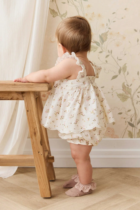 Organic Cotton Frill Bloomer - Bianca Antique