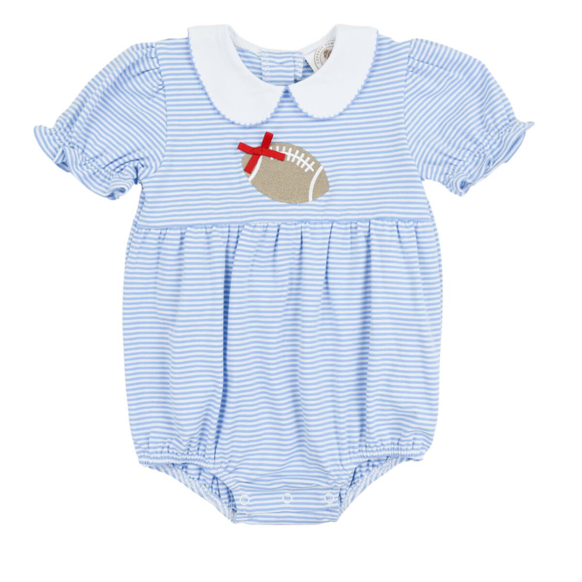 Powder Blue Stripe Tailgate Girls Bubble- Cypress Row