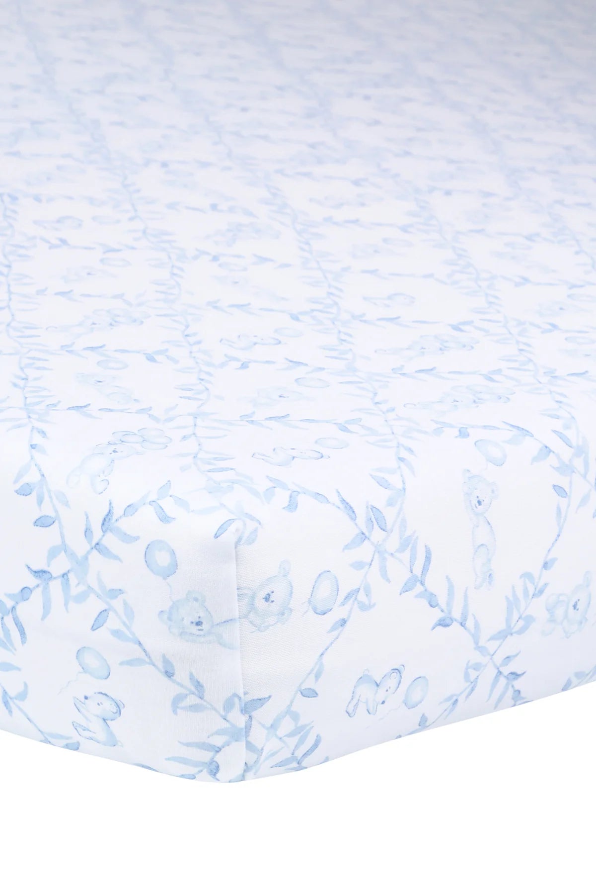 Blue Bear Trellace Crib Sheet- Nella Pima