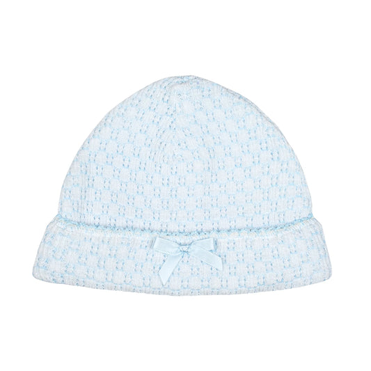 Solid Color Saylor Beanie Blue with Bow- Paty
