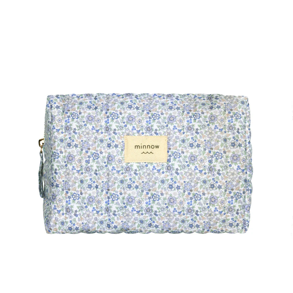 slate floral travel pouch