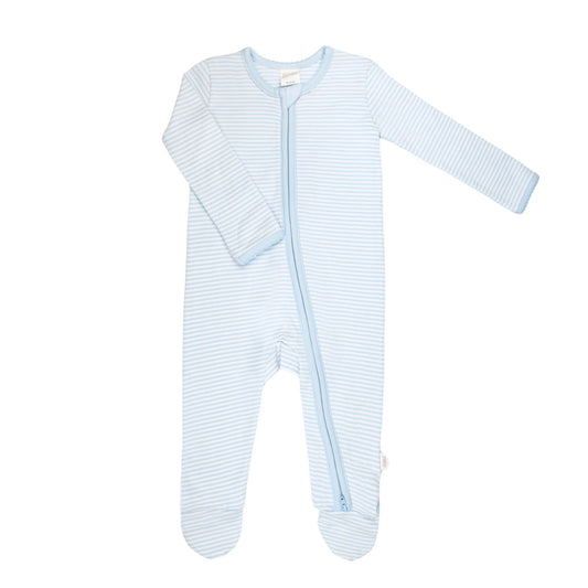 Striped Zipper Footie Sleeper