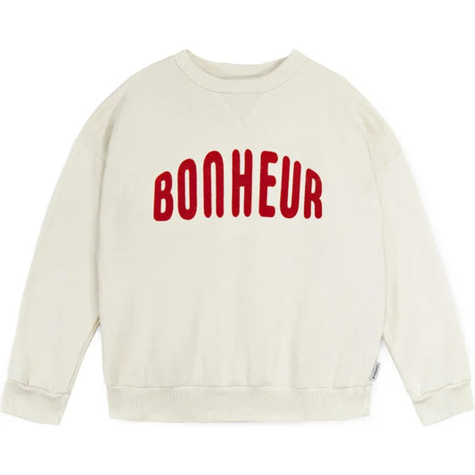 Bonheur Felpa Sweatshirt, Ecru- Mi Pounet