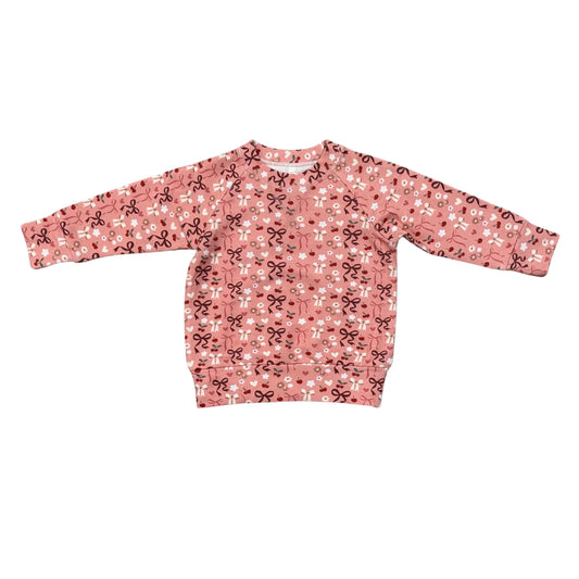 Girls Raglan Sweatshirt Cherry Hearts- Babysprouts