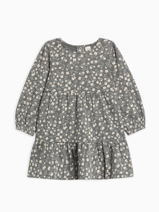 Sofia Long Sleeve Tiered Dress- Bray Floral / Agave + Taupe