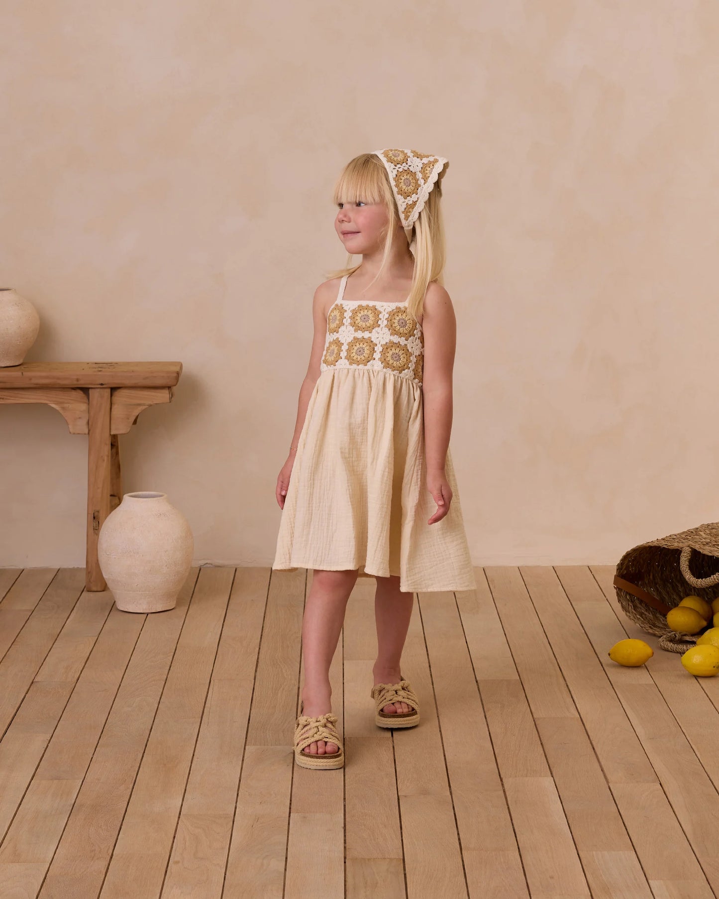 Crochet Sun Dress Marigold Daisy- Rylee + Cru