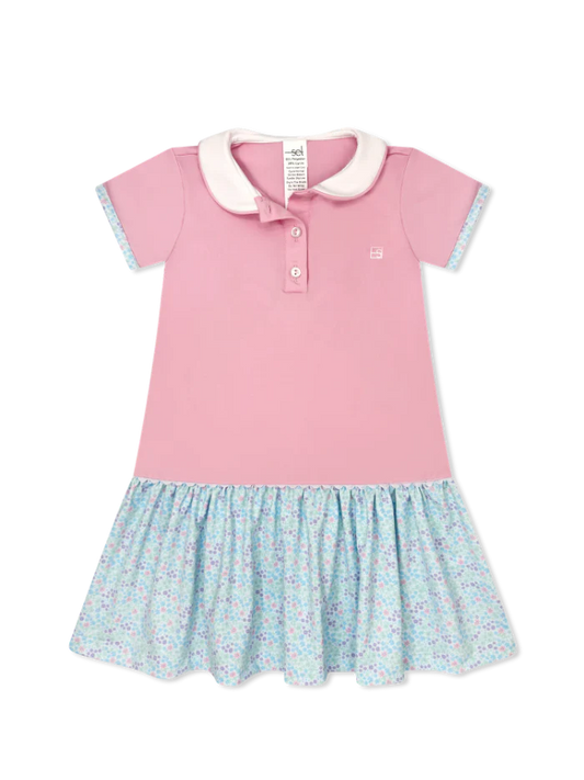 Darla Dropwaist Dress - Cotton Candy Pink, Frosted Floral- Lullaby Set