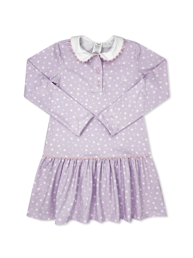 Darla Dropwaist Dress Long Sleeve - Be Mine, Cotton Candy Pink- Lullaby Set