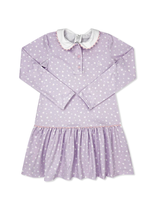 Darla Dropwaist Dress Long Sleeve - Be Mine, Cotton Candy Pink- Lullaby Set