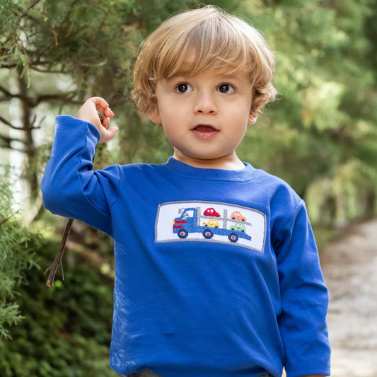Car Carrier Harry's Play Tee- LS Royal Blue Knit