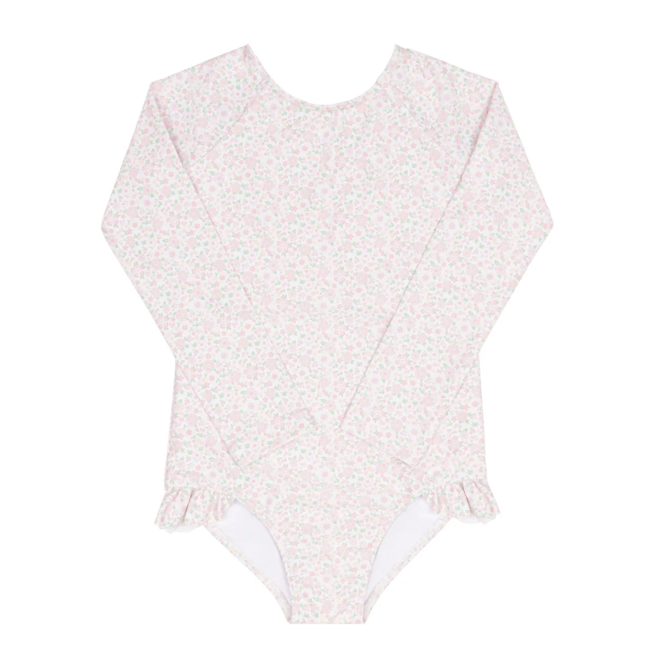 girls antique floral rashguard one piece