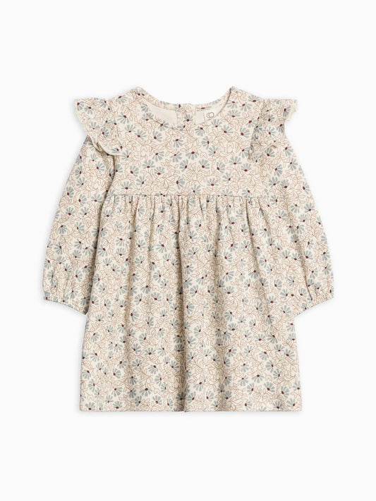 Mika Armhole Ruffle Long Sleeve Dress-  Pamela Floral / Mist + Navy