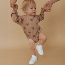 Organic Long Sleeve Bubble Romper - Fox