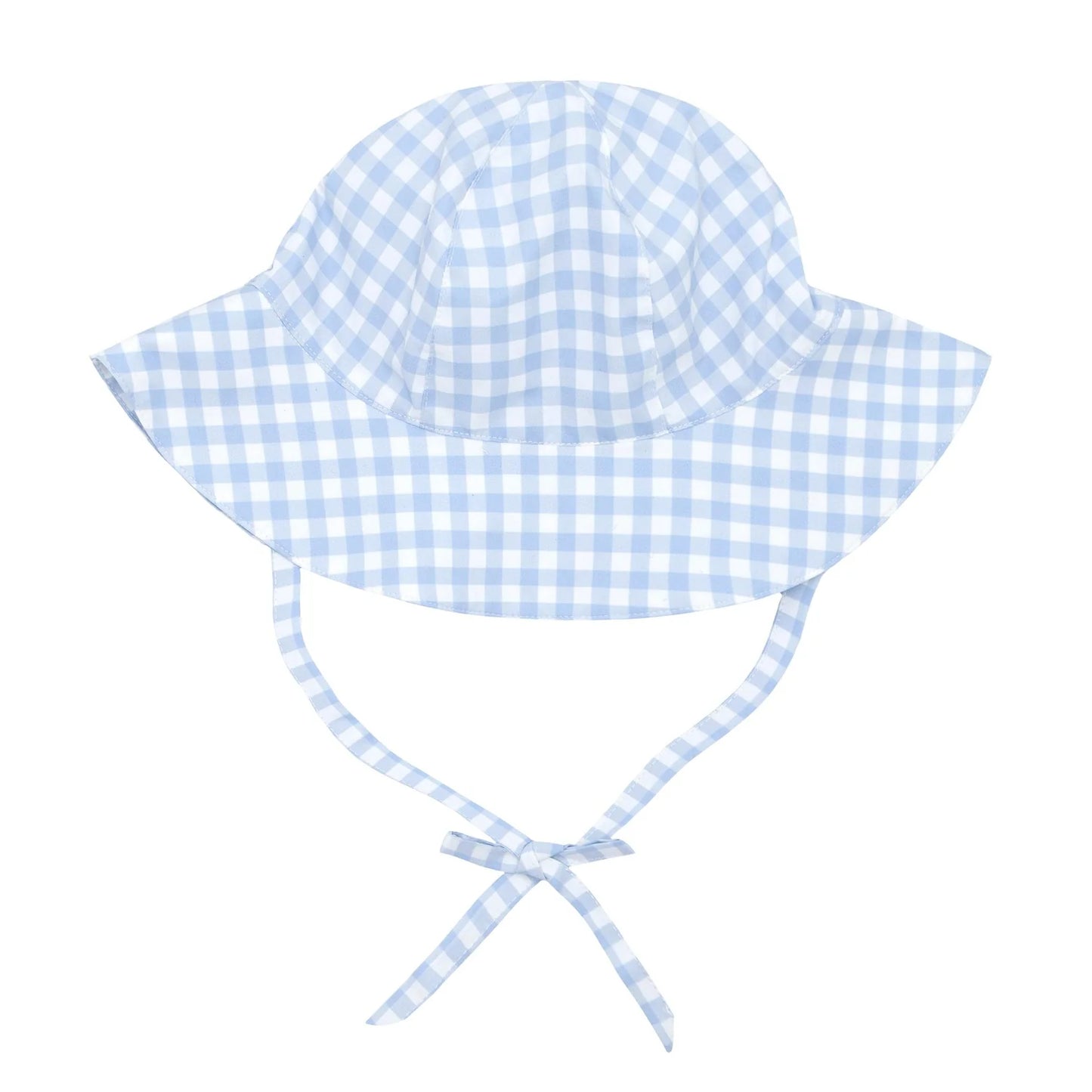 oasis blue gingham sun hat