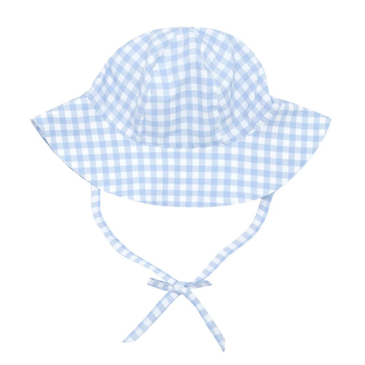 oasis blue gingham sun hat