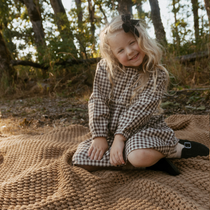 Organic Long Sleeve Tiered Dress - Gingham Checks