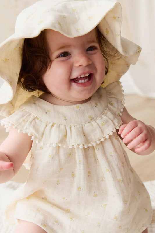 Organic Cotton Muslin Noelle Hat - Vintage Ditsy