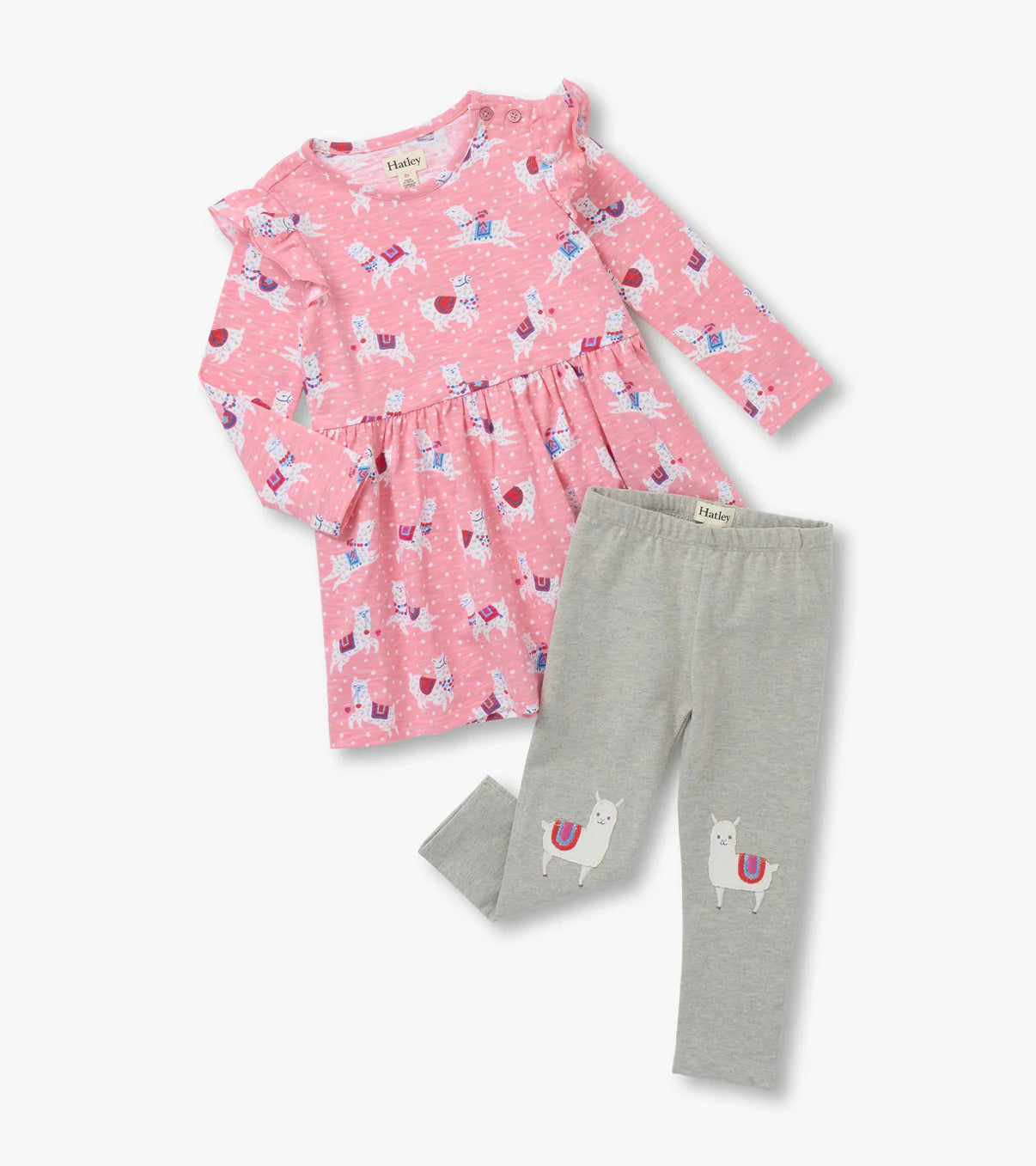 Hatley Dancing Alpacas Ruffle Sleeve Dress and Legging Set